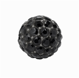 Rhinsten perle sort, 10 mm